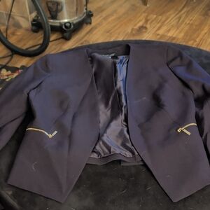 Elegant Deep Purple Women's Blazer with Gold Accents